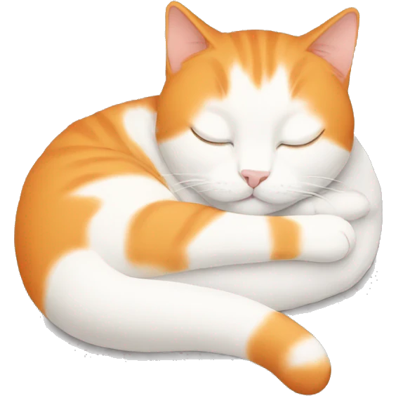 Orange white cat sleeping emoji