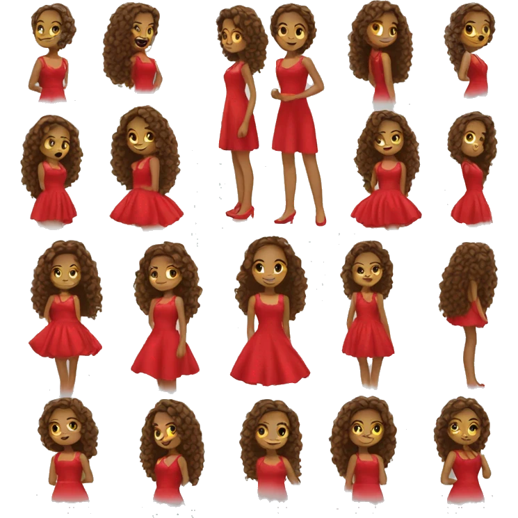 the girl in the red dress emoji