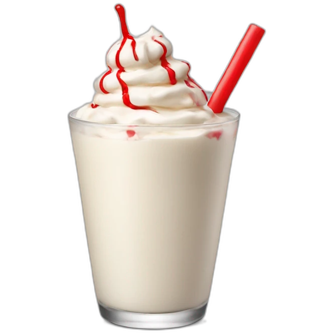 Milkshake tall with a red logo emoji