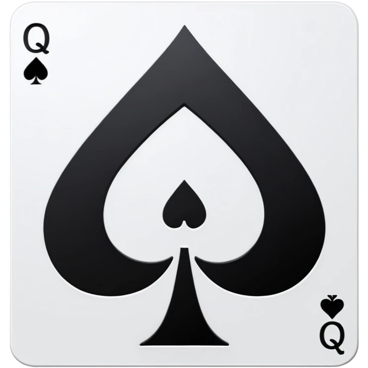 Capital Q inside of spade card suit emoji