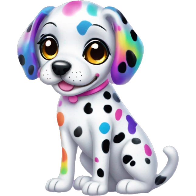 lisa frank rainbow dalmatian puppy emoji