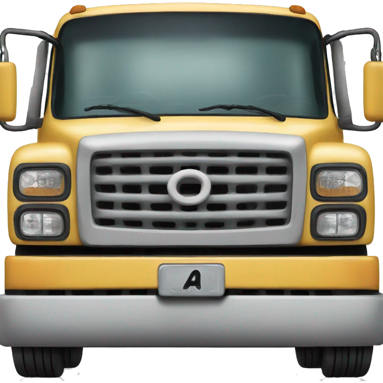 A truck front with a smiley face emoji