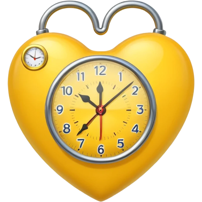 yellow heart with a clock emoji
