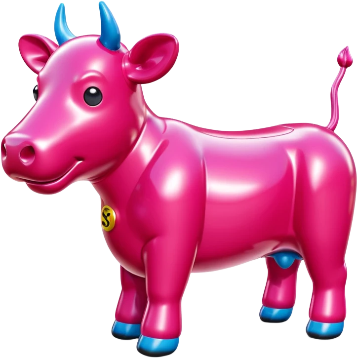   jeff koons style inflatable SPAM cow sculpture  emoji