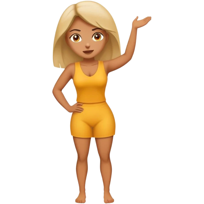 Women with a wide asshole stands on her four emoji
