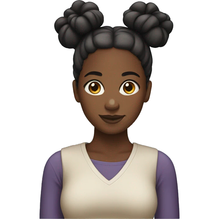 A black girl with two buns  emoji
