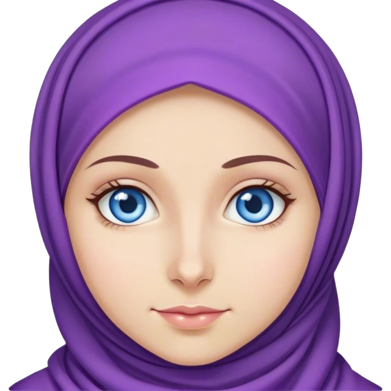 Turkish beautiful finish Konya girl blue eyes with purple color and ramadan hijab  emoji