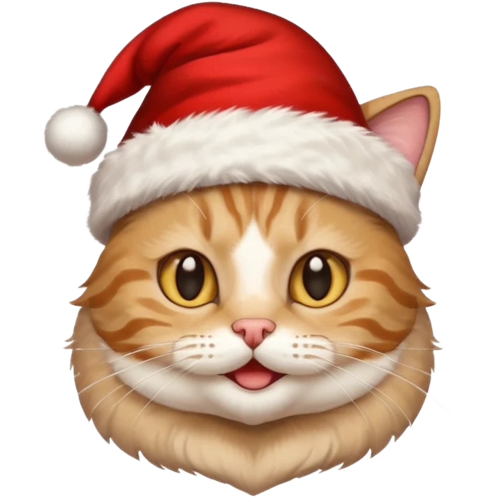 Un gato con gorro navideño Cara feliz Para El día de Navidad emoji