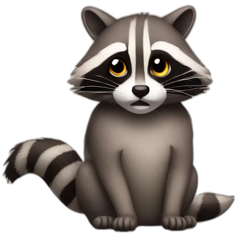 racoon thinks to be a cat emoji