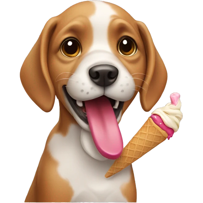 Dog eating ice cream emoji