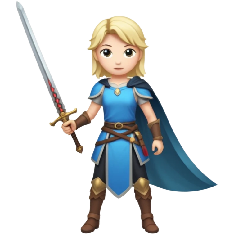 Lumine (from Genshin Impact) with a sword (full body) emoji