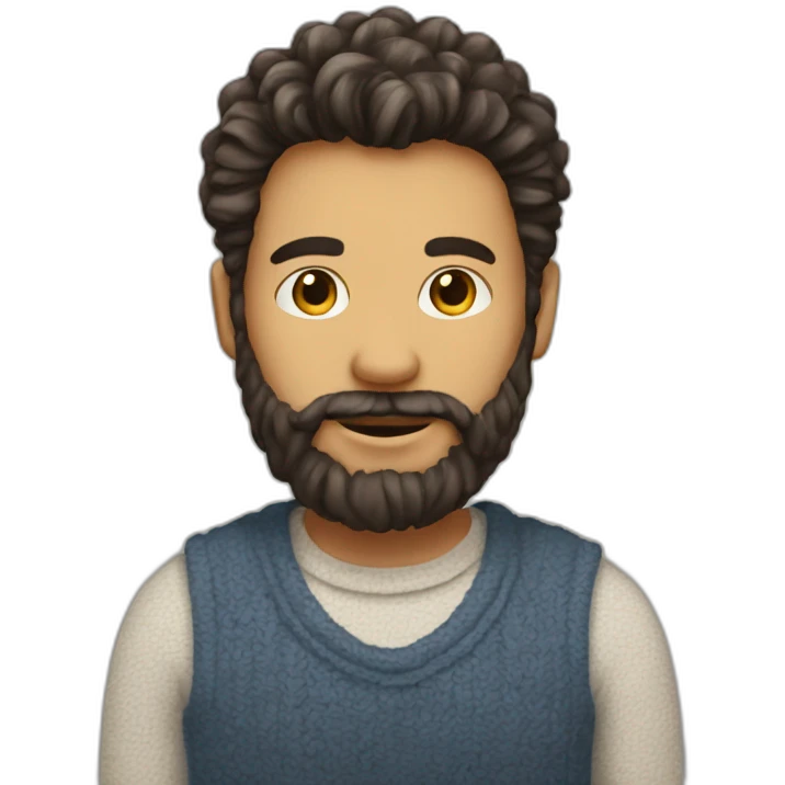 teacer with wooly hair and a beard emoji