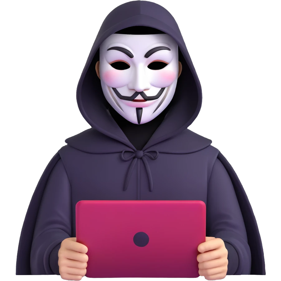 anonymous hacker with mask emoji