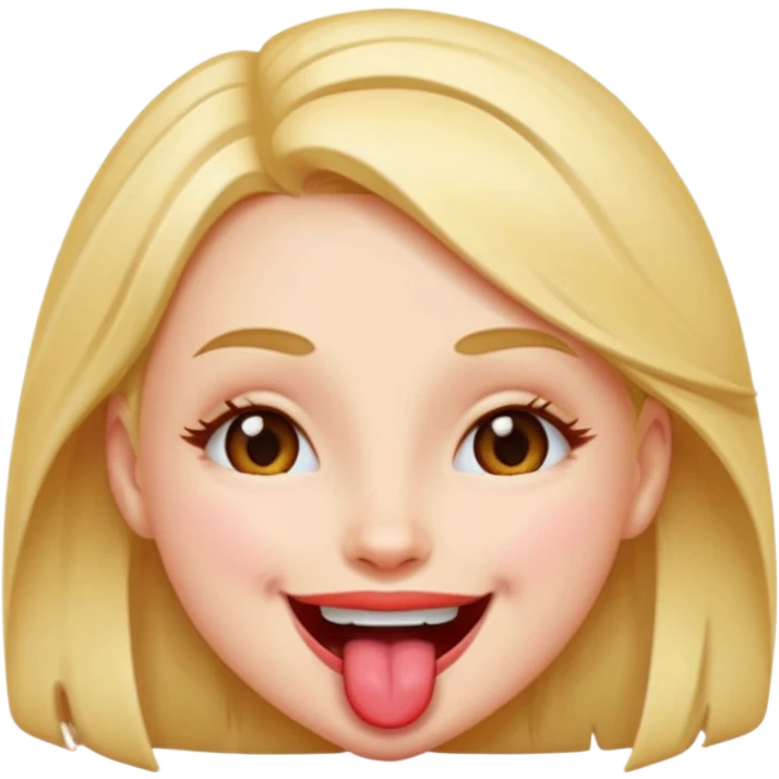 Girl with tongue out winking emoji