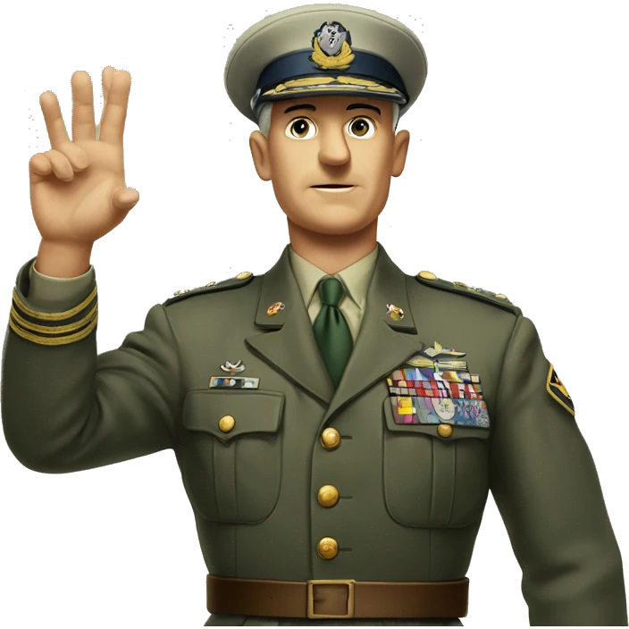 miltary general 1940s raises his hand emoji