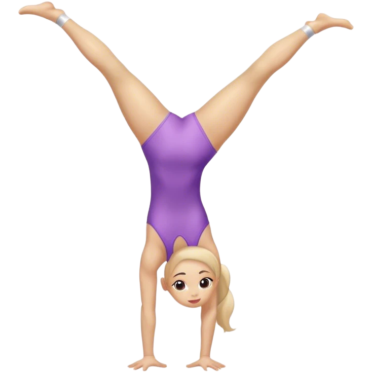 Girl gymnast doing a handstand emoji