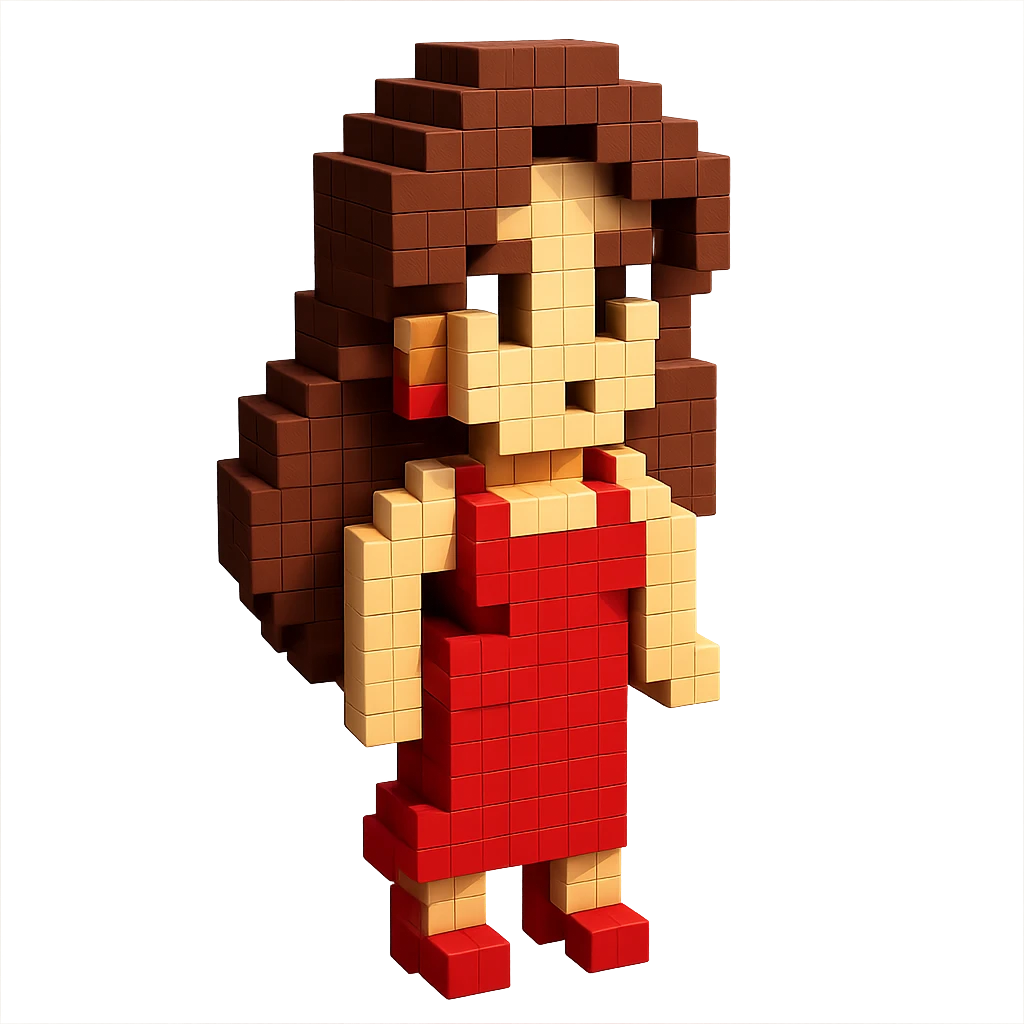Pauline character from Mario games with brown hair, red dress, and high heels emoji