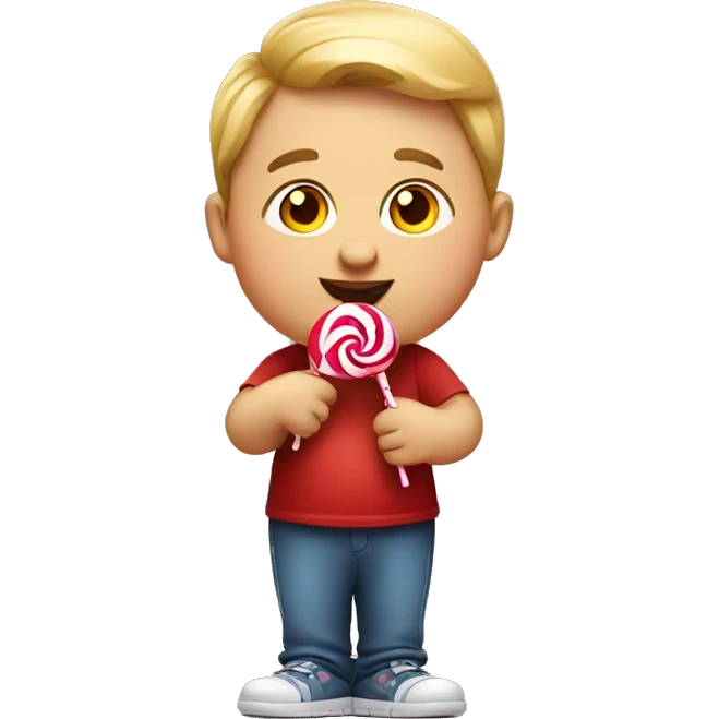Little fat boy with lollipop  emoji