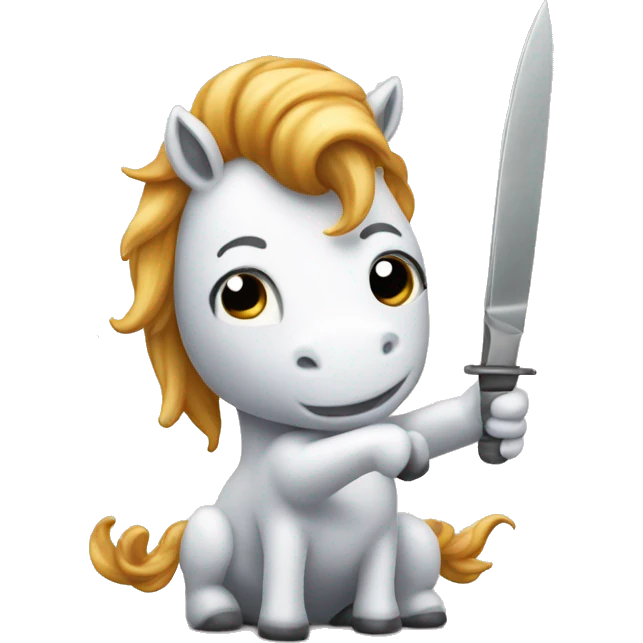 unicorn holding knife emoji