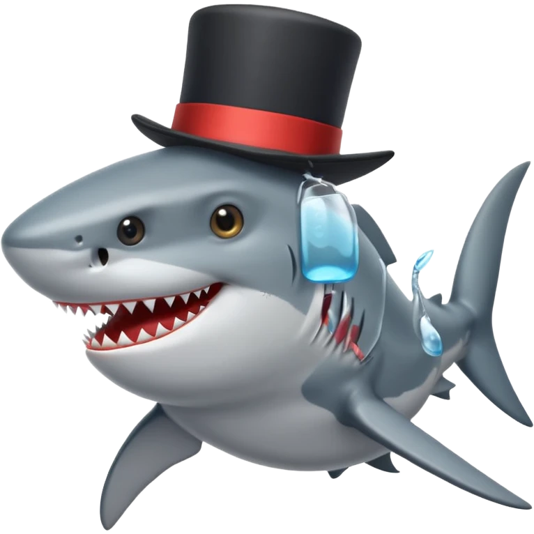 Shark with a top hat emoji