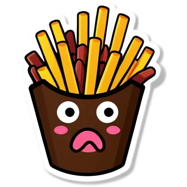 Poop eating fries emoji