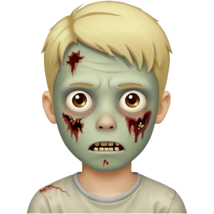 boy zombie with blonde hair no expressions 19 years emoji
