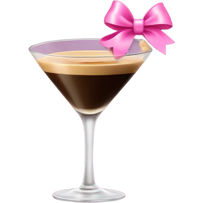 Espresso martini with a pink bow emoji