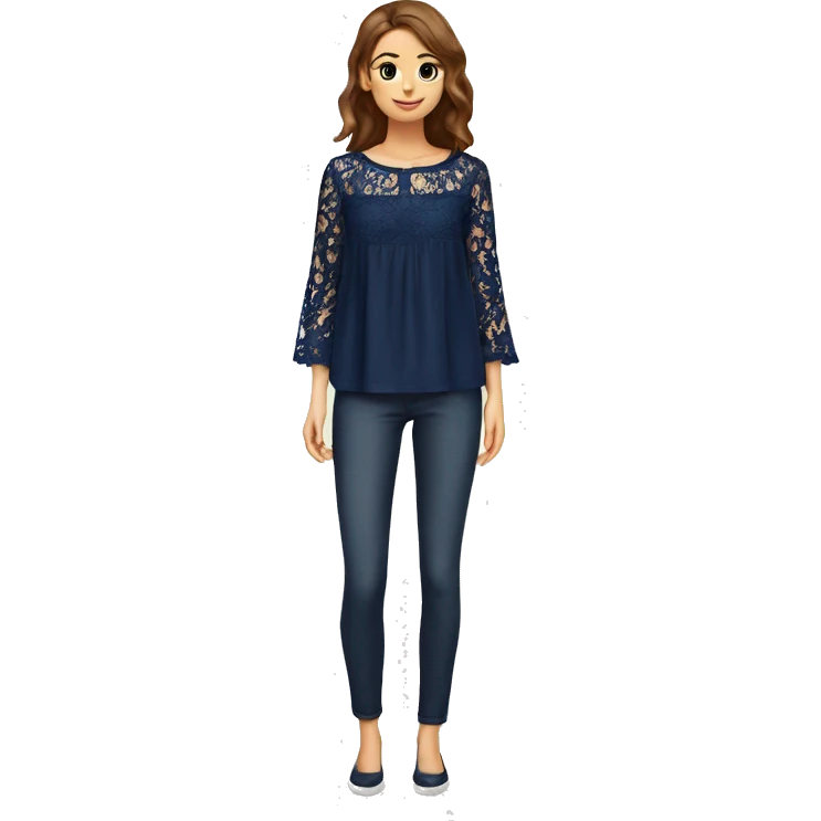 Navy blue top with lace emoji