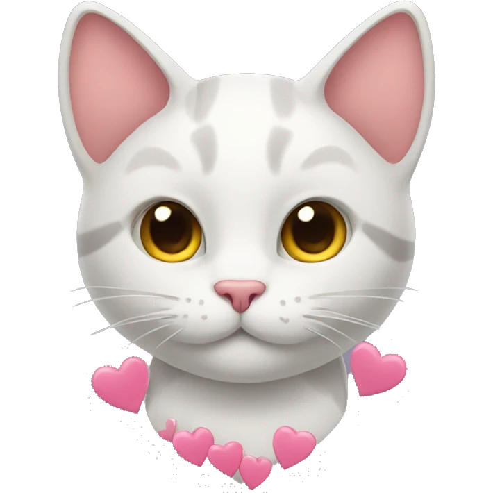 Cat with hearts emoji