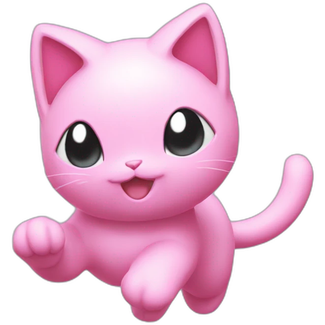 pink mew pokemon levitating emoji