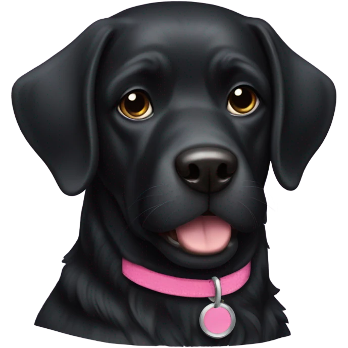Black dog with pink collar emoji