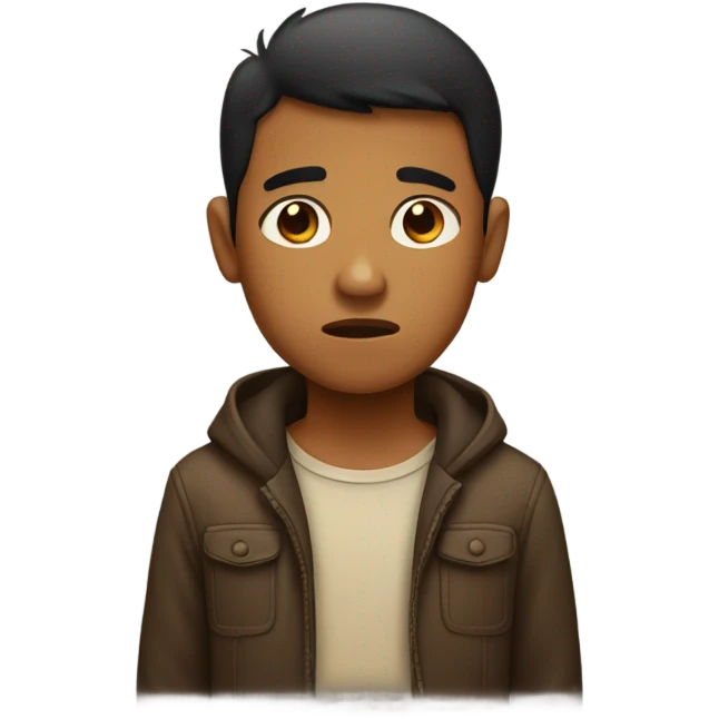 Sad boy tan skin emoji
