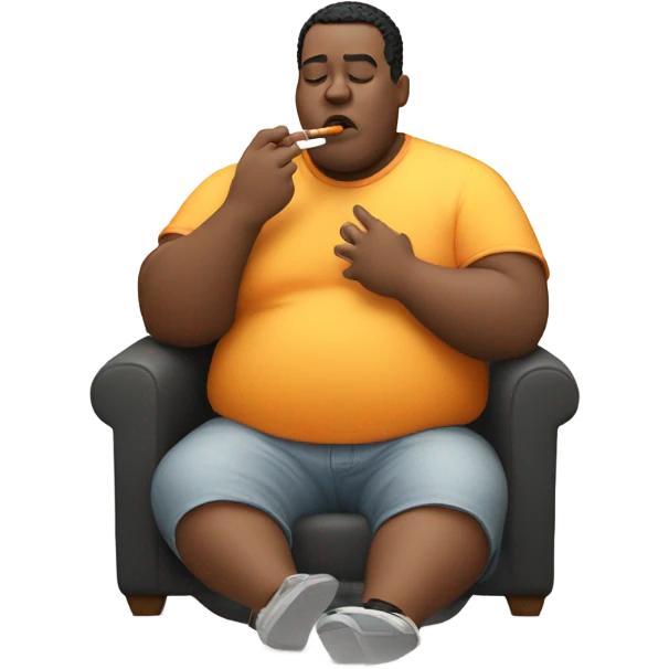 Fat man smoking emoji