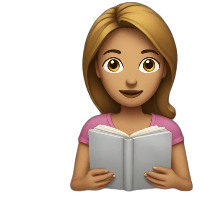 woman holding a boook emoji