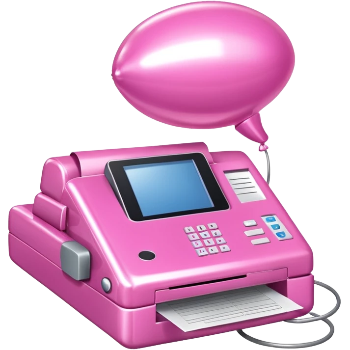 pink jeff koons style fax machine spam balloon emoji