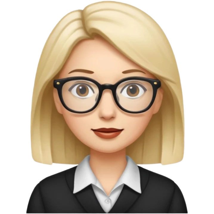 This woman is talking while wearing glasses. emoji