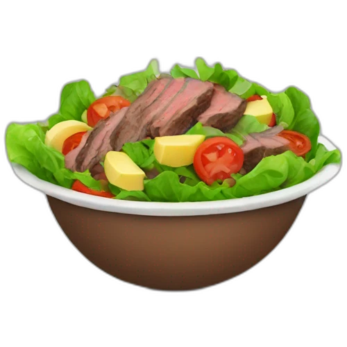 Salad with beef emoji