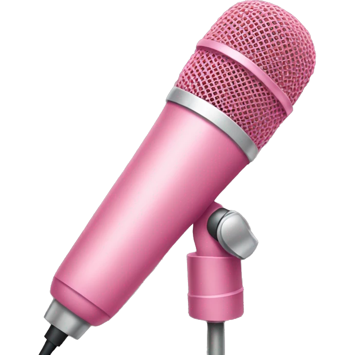 Rose pink colored microphone  emoji