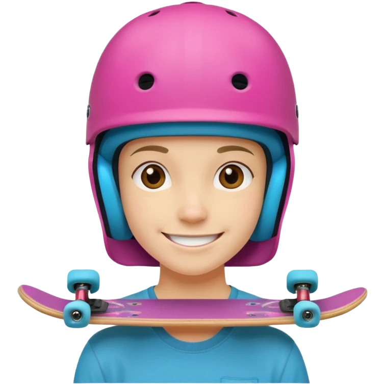 skater with skateboard and colorful helmet emoji
