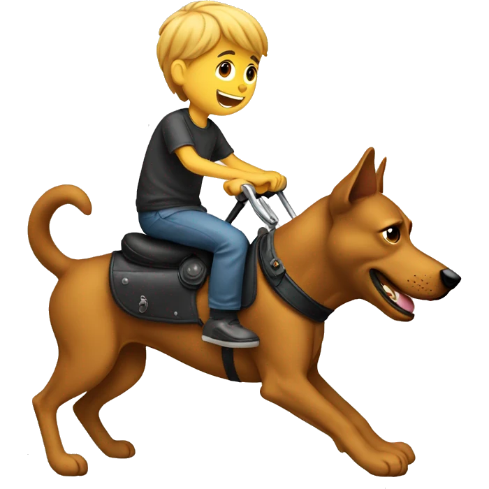 boy riding on the dog emoji