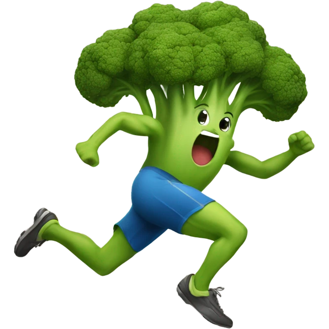 sprinting broccoli joyfully  emoji