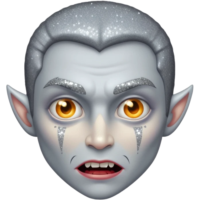 glitter gray dent vampire  emoji