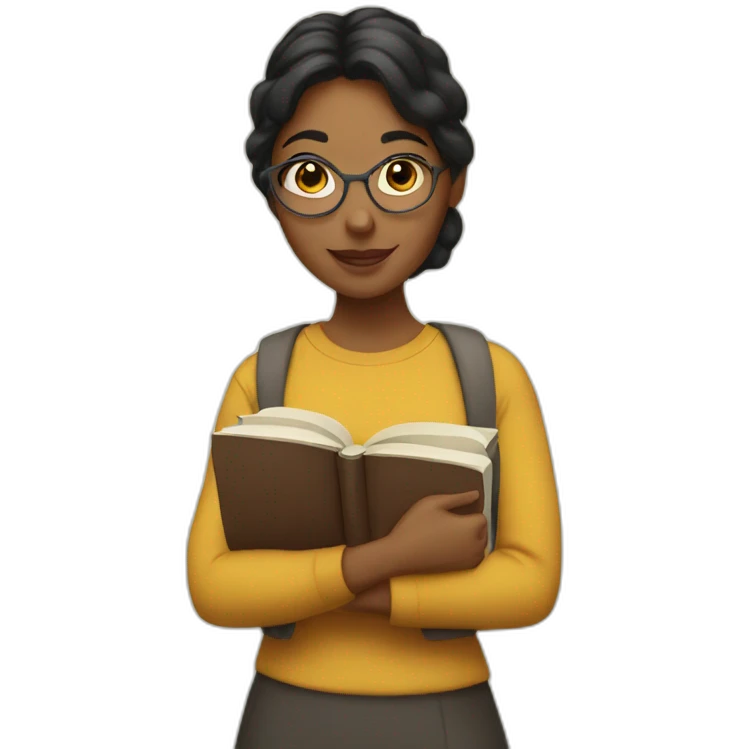 woman student with books emoji