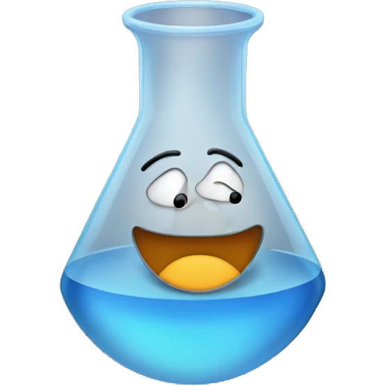 beaker with water in it and smoke coming out the top  emoji