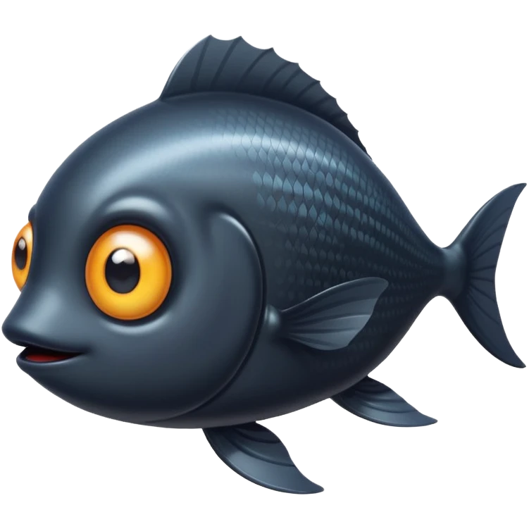 Hero Cute Black Fish emoji