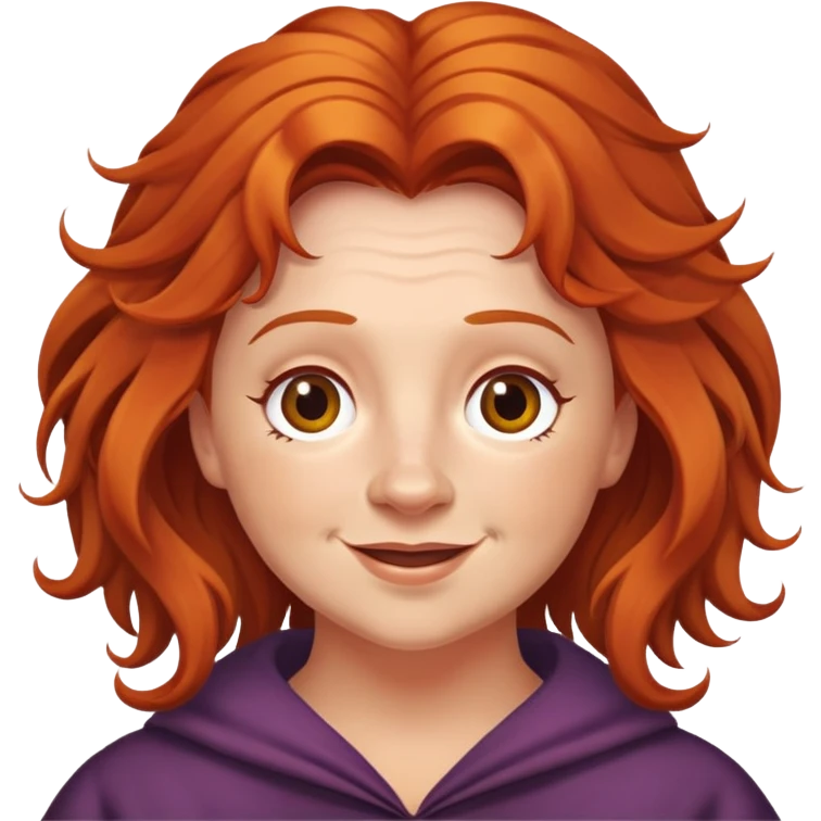 molly weasley, hair is a bit messy, happy emoji