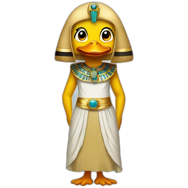 Duck dress like an egyptian emoji