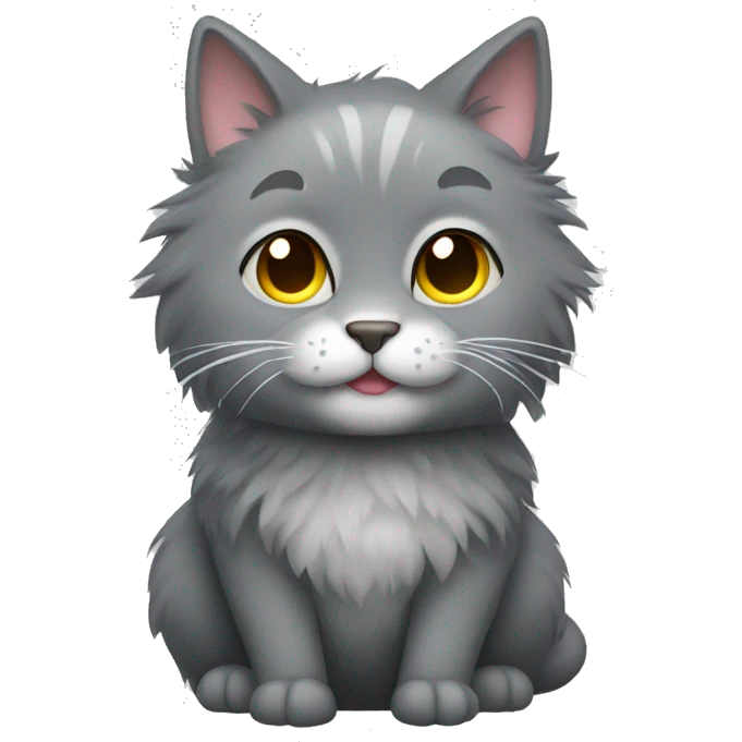 Gray fluffy cat emoji