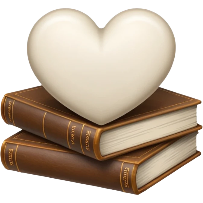 Light white heart + books emoji