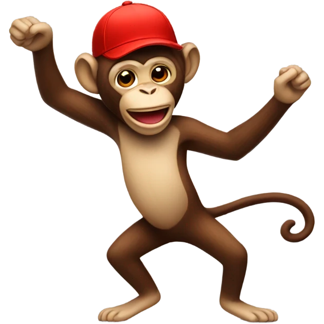 Dancing monkey with a red cap  emoji
